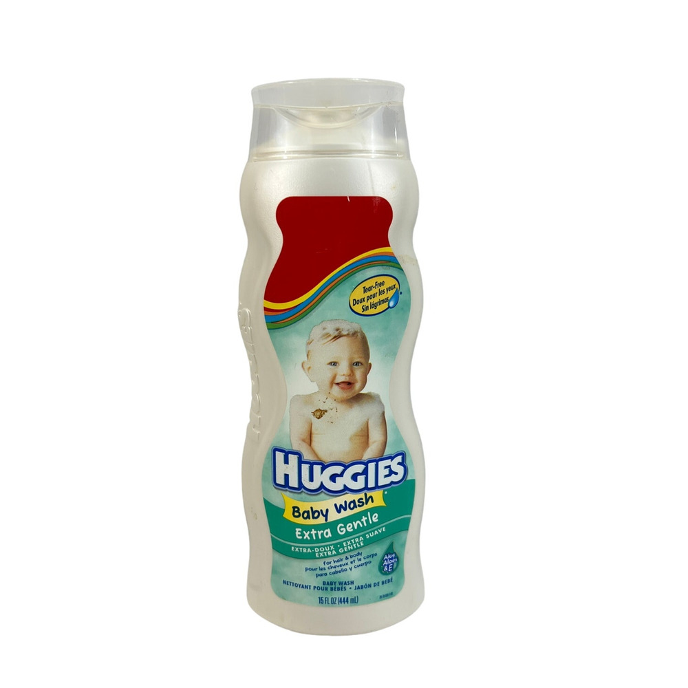 Huggies Extra‎ Gentle Baby Wash 15 FL oz Bottle NEW Aloe Hair Body
